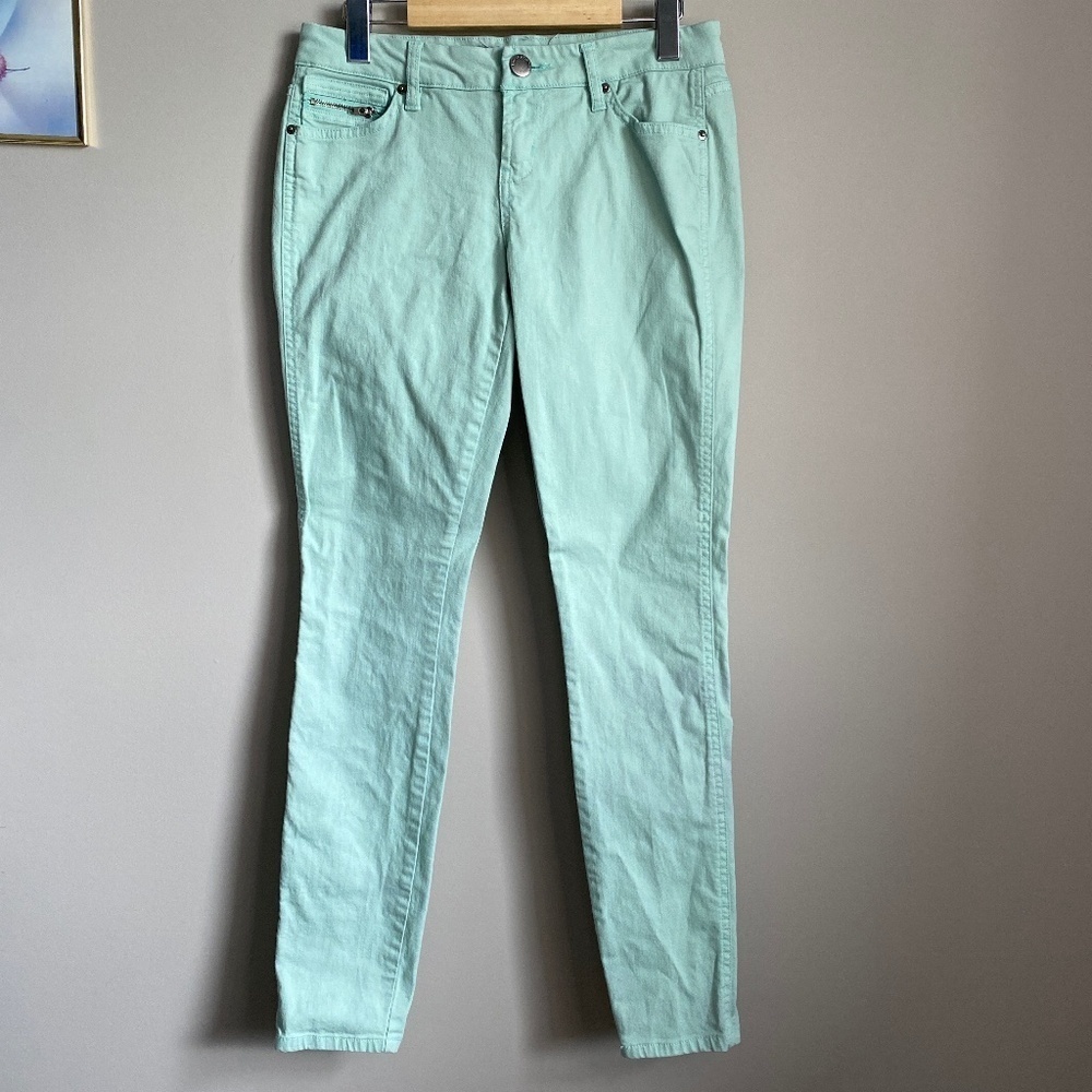 Life in Progress Peppermint Green Denim‎ Women's Straight Leg Jeans Size 26